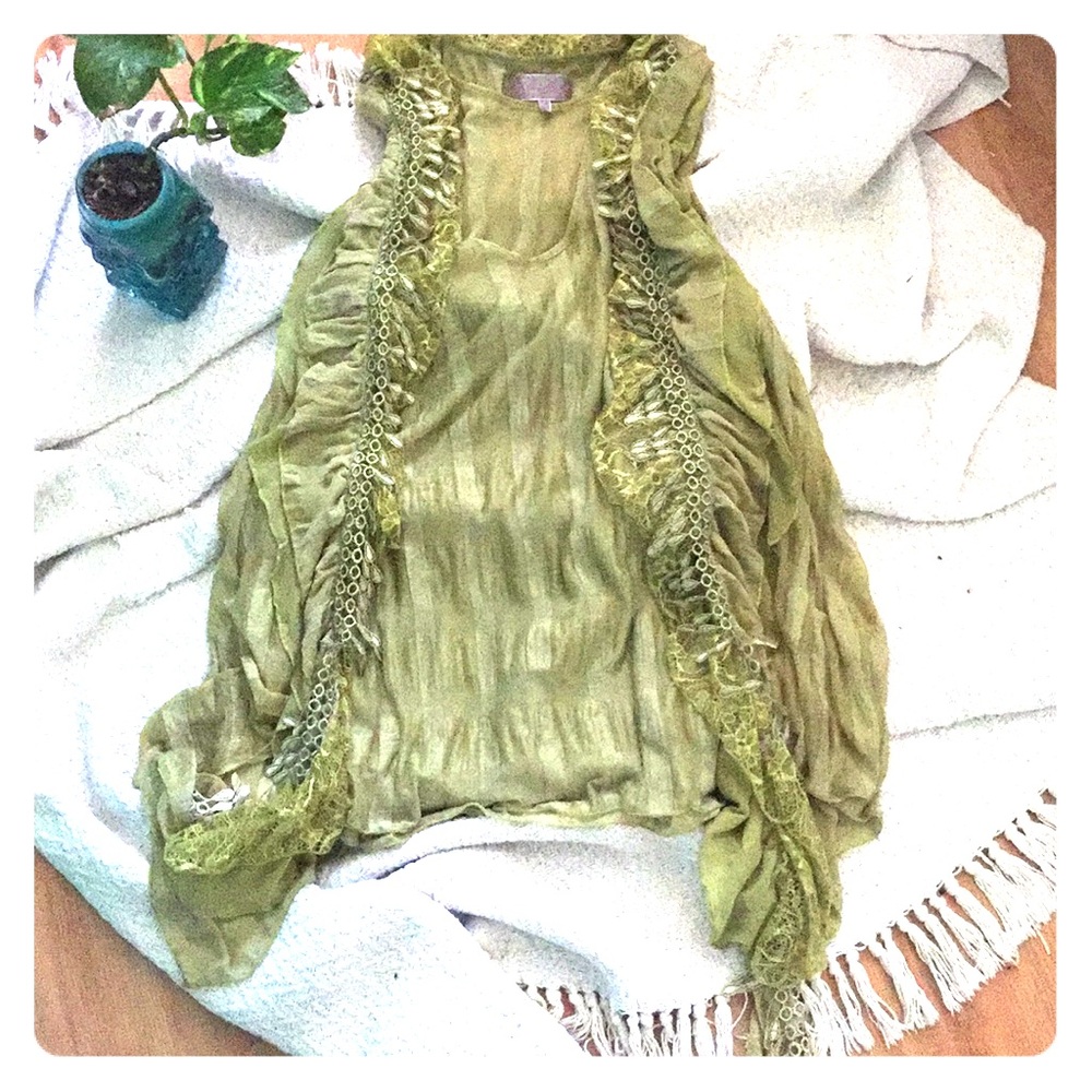 Tank top tunic with matching cardigan